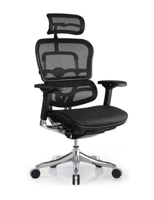 High Back Office Chairs link featuring a Mesh Hi Back Executive Chair on a white background.